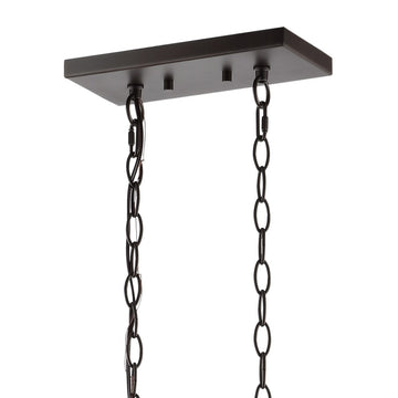 Jayden 36" Industrial Farmhouse Iron/Glass Linear LED Pendant - JONATHAN Y